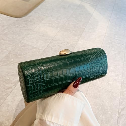 Image of Women Vegan Leather Evening Handbag Crocodile Pattern Handle Clutch Purse Cross Body Envelope Bag