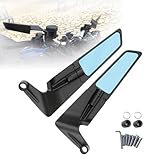🏍️【Visibilità Migliorata】: Il vetro convesso antiriflesso con tinta blu filtra efficacemente la luce solare intensa e i riflessi dei fari abbaglianti, proteggendo gli occhi durante la guida diurna e notturna. L'ampia superficie della lente allungata amplia il campo visivo posteriore, riducendo significativamente i punti ciechi per una migliore consapevolezza della situazione e cambi di corsia più sicuri.