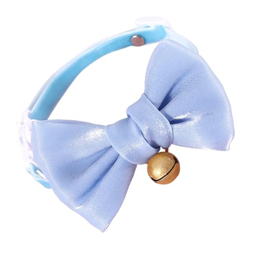 ベルと蝶ネクタイ付き猫の首輪,ベル付き猫首輪,ビスタプリントベルベットの猫の首輪 | 調節可能な安全性 デザインの首輪、カラフルなパールリボンとベル付き猫子猫用