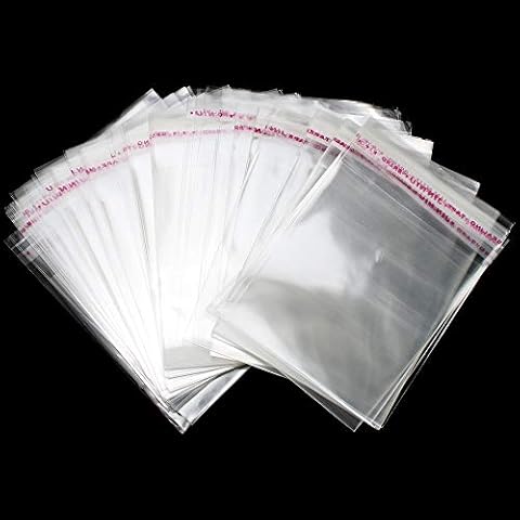 LongZYU 300 Pcs Small Cellophane Bags 7x10cm Mini Size Candy Treat Bags Self-Adhesive Sealing OPP Plastic Bag for Birthday/Gift/Wedding/Cookie Cover