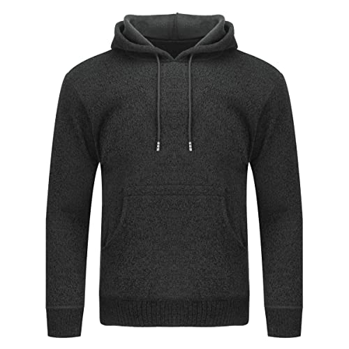 Sliktaa Sudadera con capucha para hombre con cordón y forro polar, estilo deportivo diario informal, Negro , M Cover