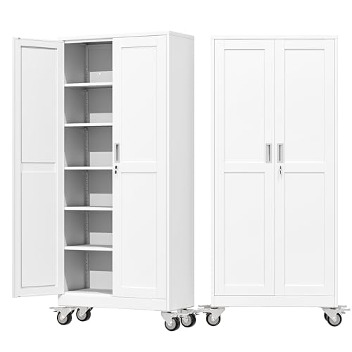 75 Metal Garage Storage Cabinet with Wheels