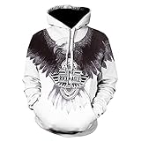 Herren Pullover Russia Animal Rock Eagle Print Hoodie Langarm-Sweatshirt mit Kängurutasche