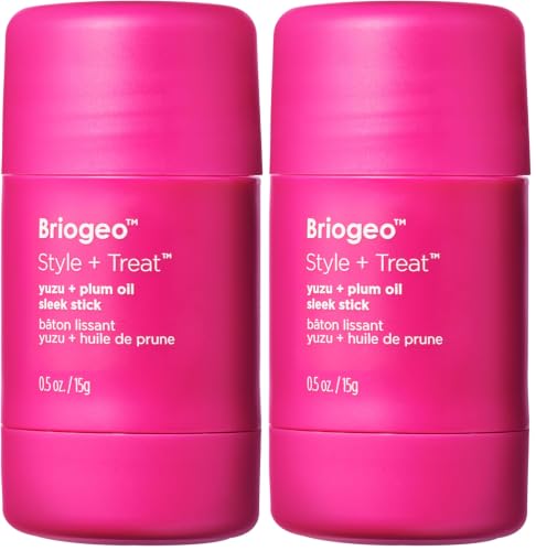 Image of Briogeo Style + Treat Hair Styling Sleek Stick | Flyaway Control & Smooth Styles | Lightweight Finishing Balm | Silicone-Free | Vegan & Cruelty-Free | 0.5 oz (Pack of 2)