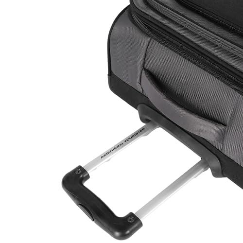Image of American Tourister Apolo 58 cms Cabin Polyester Soft Sided 4 Spinner Wheels Luggage /Suitcase /Trolley Bag (Black)