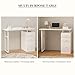 Charmmade Nail Desk,White Manicure Table,Beauty Salon Nail Desk, Acetone Resistant Nail Station with Wrist Cushion, Storage Drawers, and Cabinets, for Beauty, Salon, Spa Makeup (White-03)