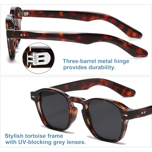 Image of Gleyemor Fashion Sunglasses for Men Women Tortoise Shell Sunglasses Trendy Unisex Style UV400 Protection Shades
