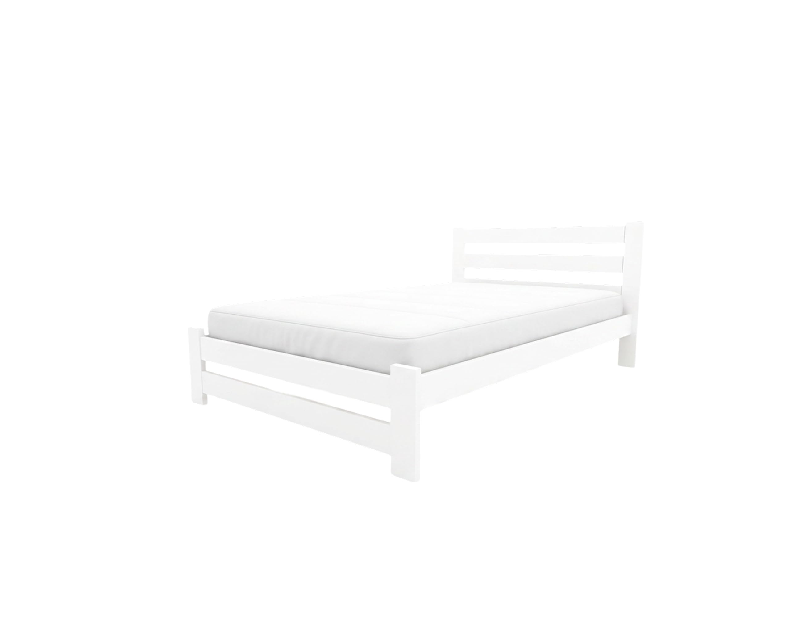 EcoBeds EKO Holzbett 180x200 cm Kiefer Massivholz bis 200 kg | Weiß - Doppelbett, Bettgestell mit Lattenrost und Stauraum, für Erwachsene, robust, einfache Montage