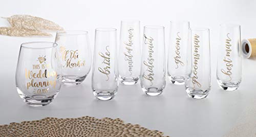Lillian Rose G116 BM Gold Bridesmaid Stemless Champagne Glass thumb #1