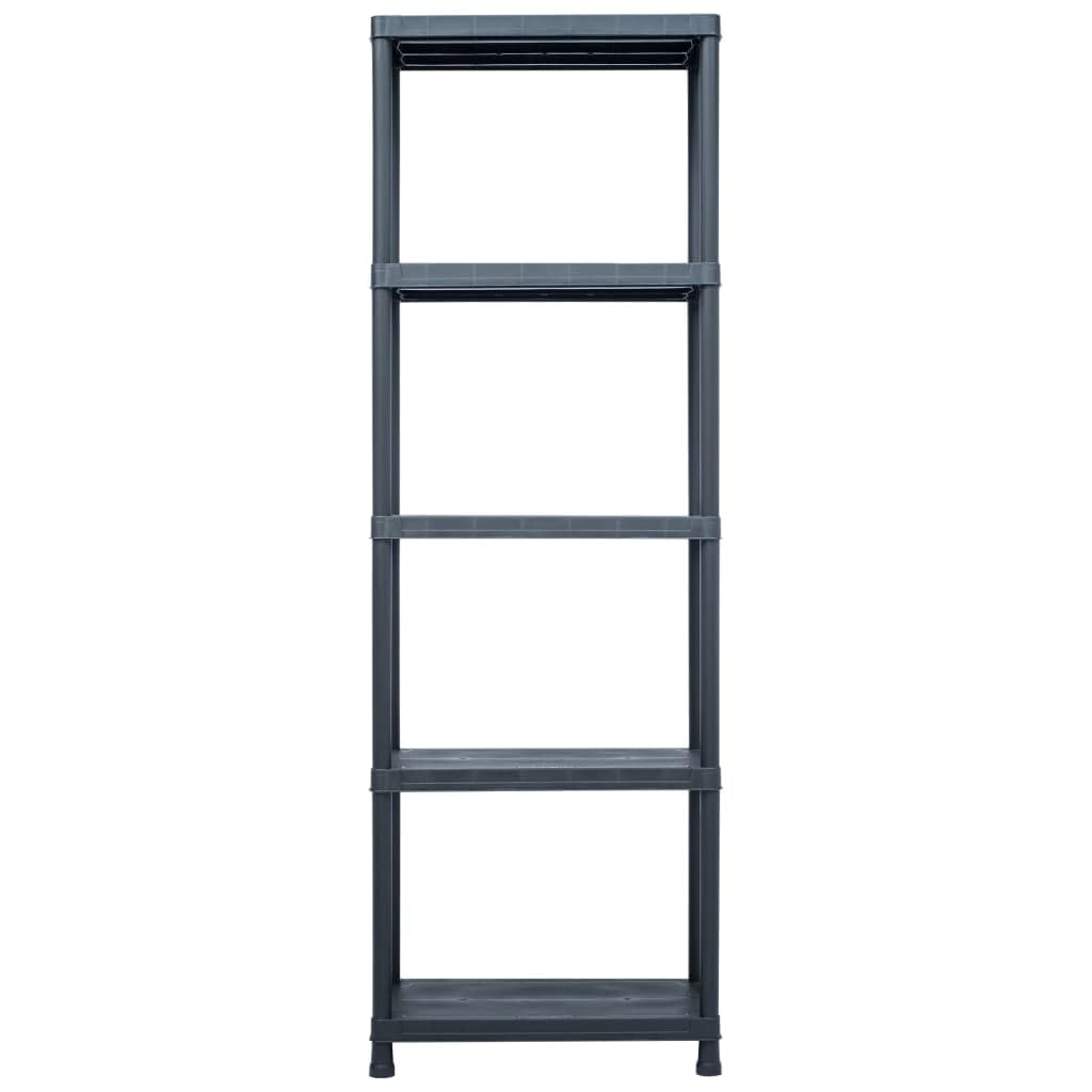 Générique Étagères de Rangement 5 pcs Noir 125 kg 60x30x180 cm Plastique,Entreprise & Industrie,Stockage Industriel,Étagères industrielles,Noir,23.75 KG,276258