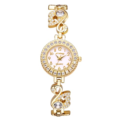 Montre-bracelet ronde à quartz JewelryWe au design iced-out raffiné