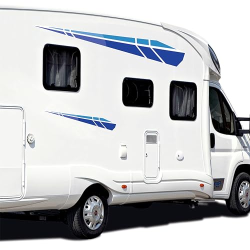 Autocollants pour camping-car anti-bulles design bleu