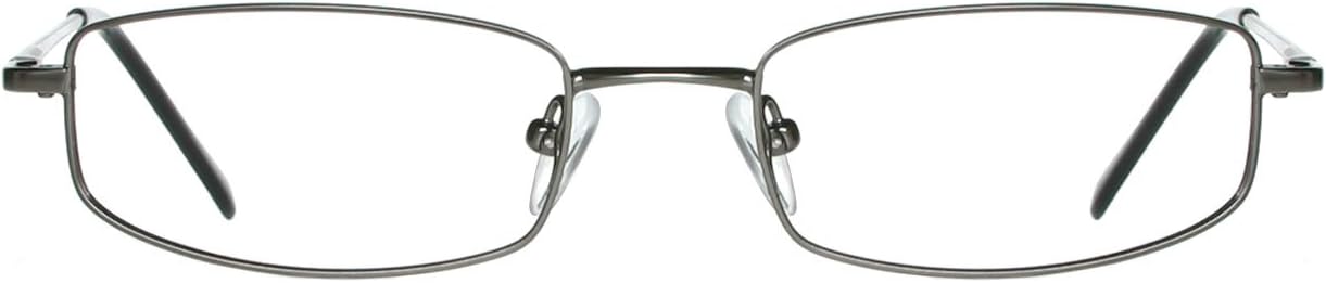 Gun Metal Grey Rectangular Metal Reading Eye Glasses (+0.50 Diopters Strength, Gun metal grey)