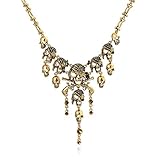 JAJAFOOK Fashion Multi-Level Pirate Skull Tassel Charm Necklace Collar Bib for Women