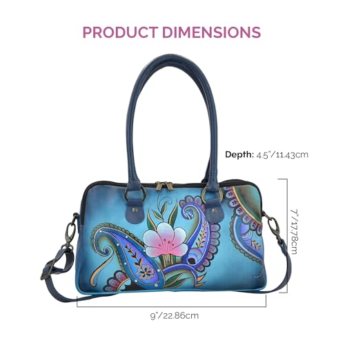 Image of Anna by Anuschka Women's Hand-Painted Genuine Leather Multi Compartment Satchel