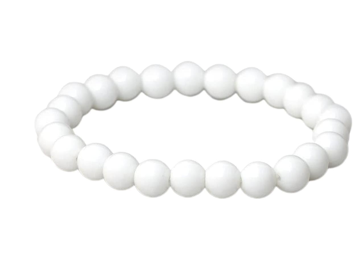 WHITE AGATE KING BRACELET FOR MEN USED FOR REIKI/HEALING/VASTU/MEDITATION/FASHION JEWELLERY/METAPYSICAL PRODUCTS/EVERYDAY NEW WEAR-image-7