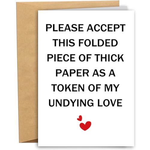 RYYike Funny Birthday Card for Men Women, Humorous Anniversary Card for Husband Wife Boyfriend Girlfriend, Sweet Valentines Day Card Gift for Him Her, This Card As A Token of My Undying Love