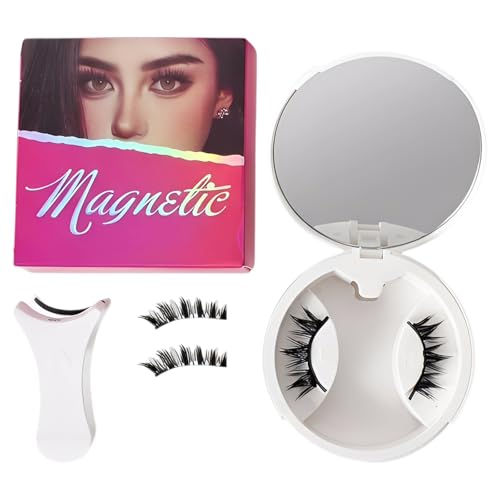 Homirty 2 Pares de Pestañas Magneticas Naturales, Pestañas Postizas Magneticas Riutilizzabili con Applicatore, Impermeables Magnetic Lashes, No Requiere Pegamento, Fácil Aplicación