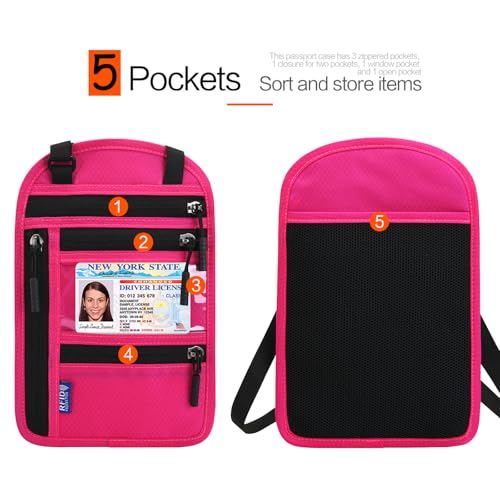 Image of Neck Wallet Lightweight RFID Blocking Waterproof Travel Pouch Passport Wallets for Women Men