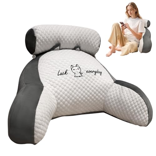 Mayboos Reading Pillow for Bed,70×50×25cm Ultra Soft Large Pillow,Comfortable 2 In 1 Gaming with Neck Arm Back Support, Detachable Cuddle Cushion,Awesome Backrest Support for Relaxing Games