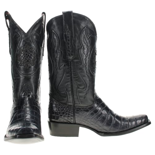 Image of Vaccari Men's Travis Genuine American Alligator Belly Leather Western Cowboy Boots