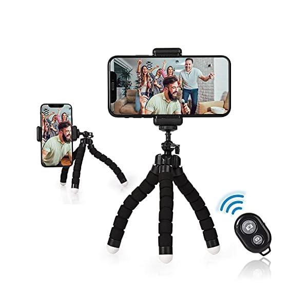 FORMIZON Flexibel Smartphone Stativ, Oktopus Handy Stativ Flexibel mit Bluetooth-Fernbedienung, Flexibel Tripod Dreibein…