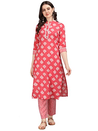Image of NAINVISH Cotton Blend Floral Regular Women's Kurtas & Kurtis
