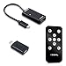 Produktbild kwmobile MHL Adapter mit Fernbedienung - Smartphone oder Tablet auf TV - MicroUSB zu HDMI mit 5 Pin und 11 Pin in Schwarz