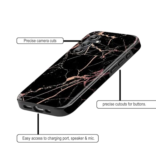 Image of COLORflow Back Cover Compatible with Samsung Galaxy A14 5G / 4G | Beautiful Black Golden Marble | Designer Printed Glossy Armoured Bumper Back Cover Compatible with Samsung Galaxy A14 5G / 4G