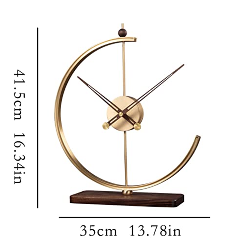 Relógio de mesa vintage Luz de cobre puro Luxo Relógio de mesa moderno relógio de mesa simples e ele