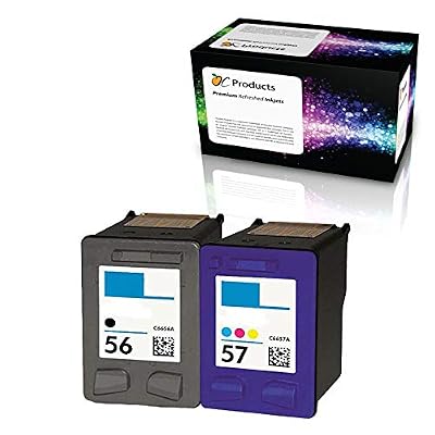 OCProducts Refilled Ink Cartridge Replacement 2 Pack for HP 56 HP 57 for PSC 1315 PSC 2410 PSC 1110 PSC 2175 Officejet 6110 Deskjet 450 PhotoSmart