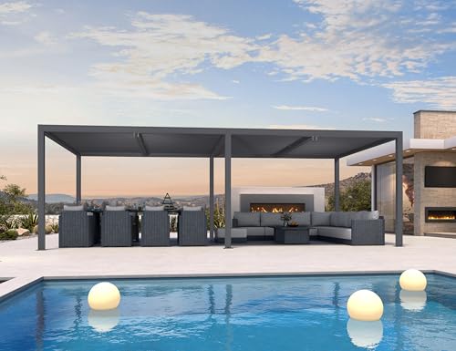 Purple Leaf 12x24 Louvered Pergola Aluminum Gazebo