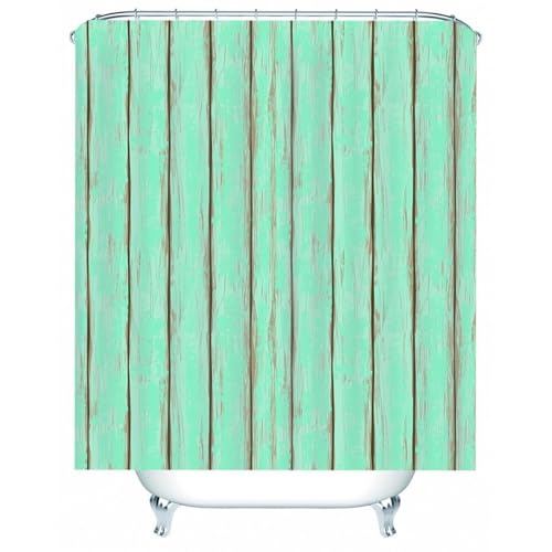 Rideau de douche cyan imperméable lavable anti-moisissure en polyester - 2