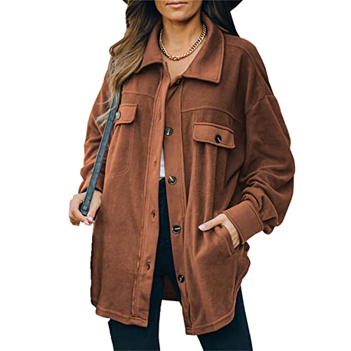 Manteaux à manchon boutonné et revers pour femme veste ample