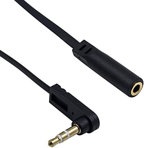 Maxhood 3.5mm Headphone Extension Cable, 2Pack 3.5mm Aux Extension Cable Flat Right Angle 1/8 inch 3.5mm Male to Female Audio Stereo Short Cable for Phones, Speakers,PS4 Headset & More, 6.8inch