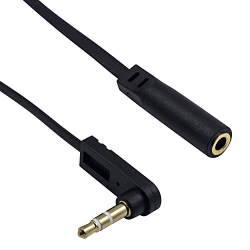 Poyiccot 3.5mm Headphone Extension Cable, 2-Pack 3.5mm Aux Extension Cable, Flat Right Angle 1/8 inch Male to Female Audio Stereo Short Cable for Phones, Speakers,PS4 Headset & More, 6.8inch by Poyiccot - Used condition - Image 2