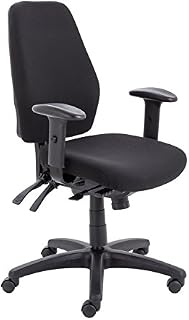 Office Hippo 24-Hour High Back Office Chair, Orthopaedic Design Chair with Adjustable Arms, Ratchet Back and Tilt, Moulded Seat & Back, Heavy Duty Office Chair, 5 Year Guarantee - Black