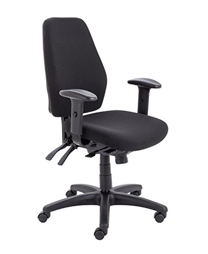 Office Hippo 24-Hour High Back Office Chair, Orthopaedic Design Chair with Adjustable Arms, Ratchet Back and Tilt, Moulded Seat & Back, 5 Year Component & 2 Year Upholstery Guarantee - Black