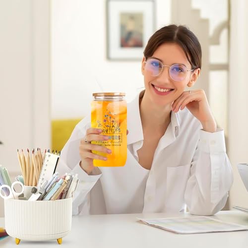 Teacher Appreciation Gifts - 16oz Can Shaped Glass Cup With Lid And Straw For Teacher 's Day Appreciation Gifts - Unique Thank You Teachers Gift Mothers Day Graduation from Students, Graduation Party by Frerdui - Used condition - Image 5