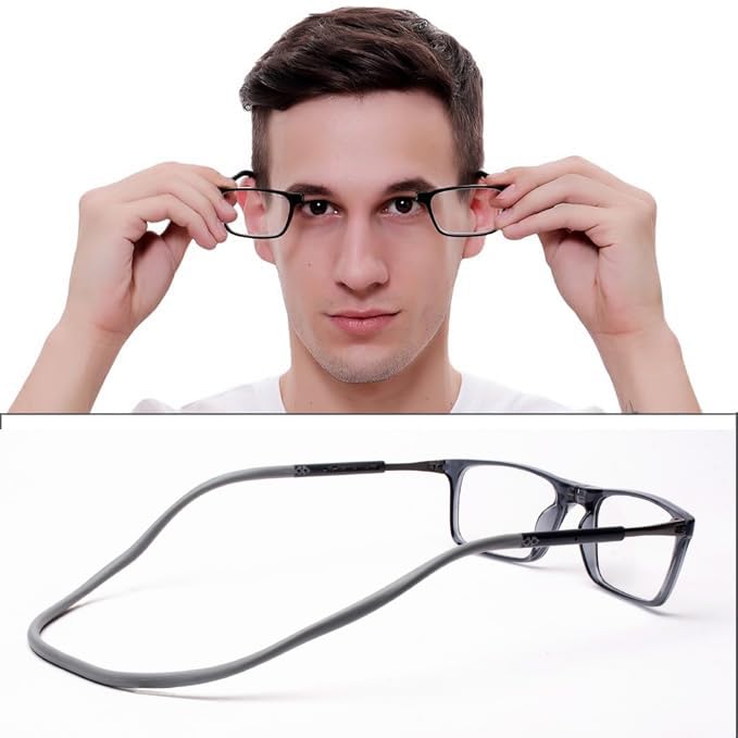 Image of Unisex Reading Glasses | Magnetic open from front | Adjustable Retainer length | Near vision power +1 +1.25 +1.50 +1.75 +2 +2.25 +2.50 +2.75 +3| Foldable| Free size