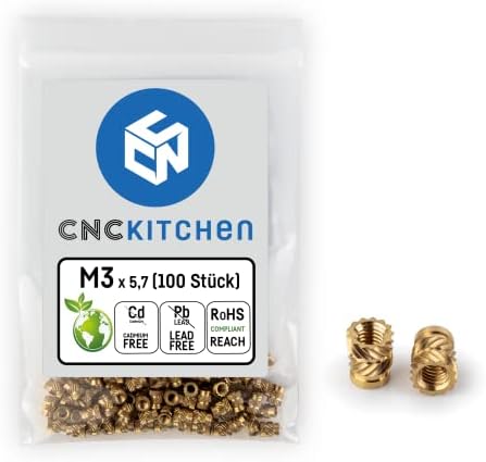 CNC KITCHEN Oryginalna wkładka gwintowana, M3 x 5,7, 100 sztuk