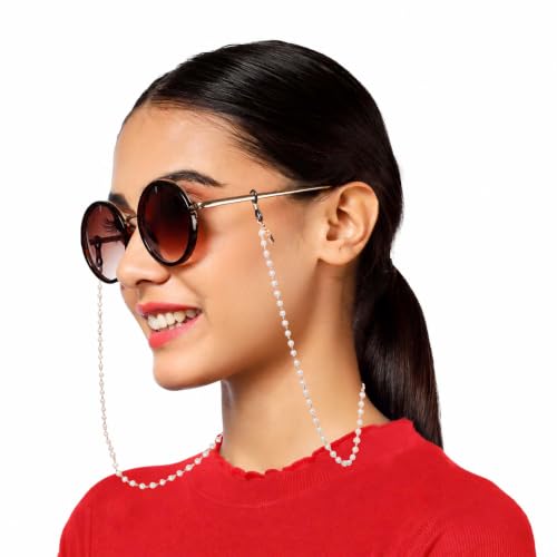 Image of Unisex Specs Holder Hook & Loop Anit Slip Eyewear Lanyard Metal Strap Chain