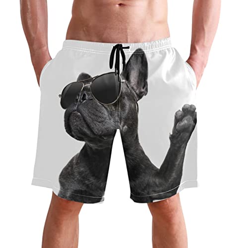 visesunny Cool Trendy Posing French Bulldog Summer Men's Swim Trunks Quick Dry Bathing Suits Beach Holiday Party Swim Shorts2