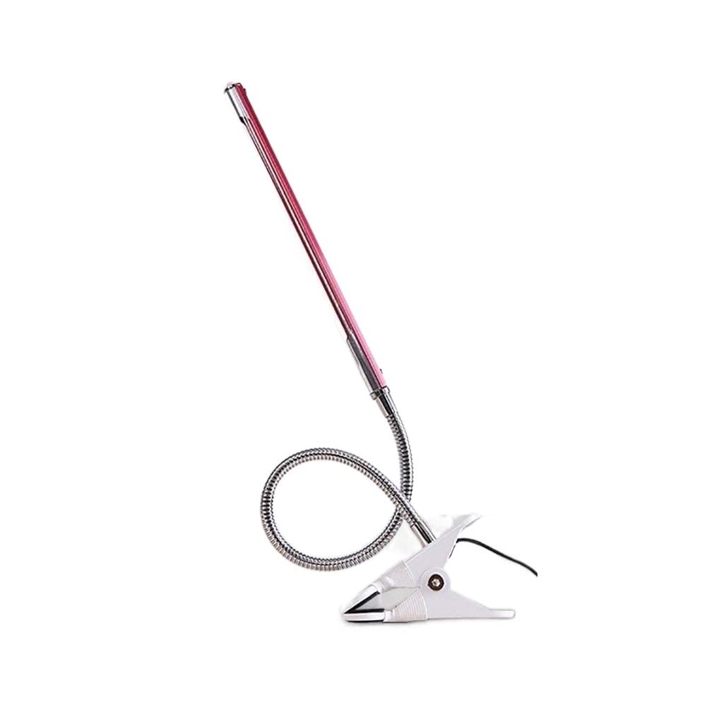Lampe De Bureau Clip De Tuyau en Métal Lampe De Bureau Lampe De Lecture Créative Dortoir USB Charge Lampe De Table Dimmable LED Protection des Yeux Lumière Lampe Bureau (Blue : Rot)