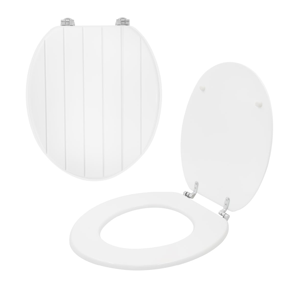 Anika Toilet Seat In White Tongue And Groove from B&Q