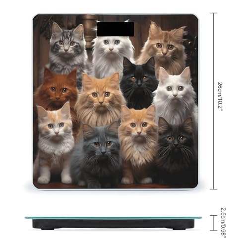 Báscula digital Cat Collection para baño 26x26 cm vidrio templado miniatura 2