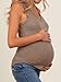 Tankaneo Womens Maternity Tank Tops Sleeveless V Neck Ribbed Knit Shirts Fitted Summer Casual Curved Hem Pregnancy Clothes Khaki