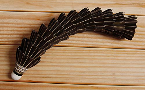 Smilesun 12 Pcs Goose Feather Badminton Shuttlecocks for Outdoor/Indoor Sports Activities (Black) - Thumbnail 3
