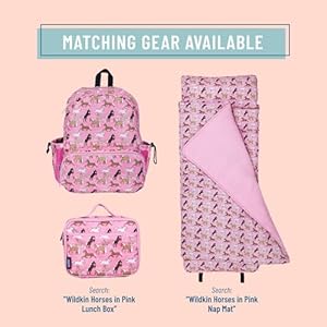 Wildkin 17 inch kids backpackdurable lightweight school bag for boys girls horses in pink  urban country home decor