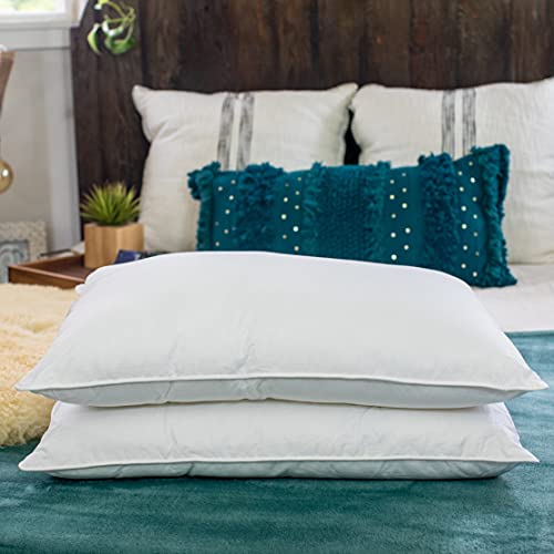 Silk Bedding Direct. Pair of Luxury Mulberry Silk-Filled Pillows. Standard Size, 26" x 20". A Hypoallergenic Haven, Resting Your Dreams on Pure and Natural Mulberry Silk.